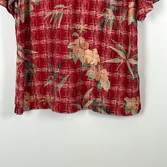 Tommy Bahama Silk Short Sleeve Mens L Tropical Paradise Print Button Down Shirt - Picture 5 of 9